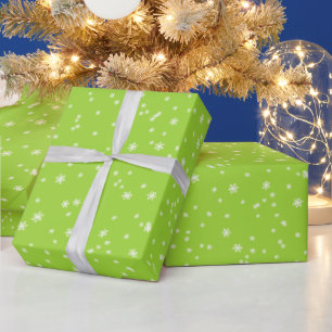 Helle grüne Elegante Winterschneeflocken Geschenkpapier