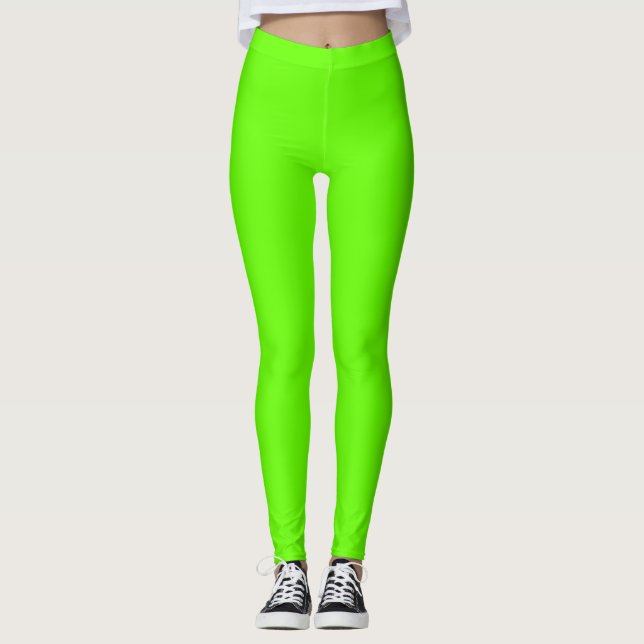 Helle grüne Farbe einfarbig schlicht Leggings (Vorderseite)
