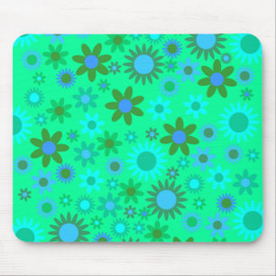 Helle Grüne Flower Power Muster Mousepad