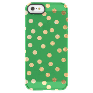 Helle, grüne Gold Glitzer Dots Clear Phone Case