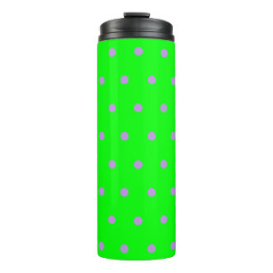 Helle grüne Lila Polka Dots Thermosbecher