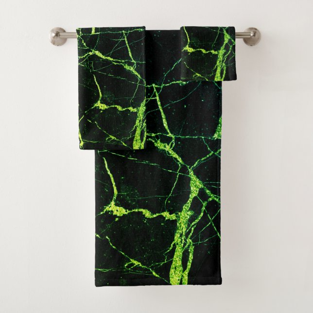 Helle grüne Marmor Badhandtuch Set (Insitu)