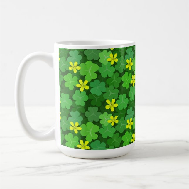 Helle grüne Shamrock-Kaffeetasse Kaffeetasse (Links)
