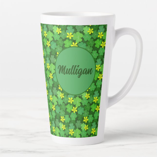 Helle grüne Shamrock-Kaffeetasse Milchtasse (Rechts)