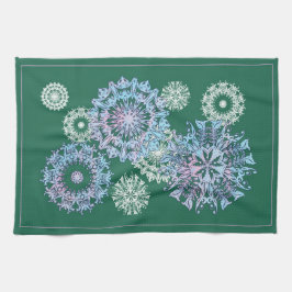 Helle grüne Teetücher mit Wasserfarben Schneeflock Geschirrtuch