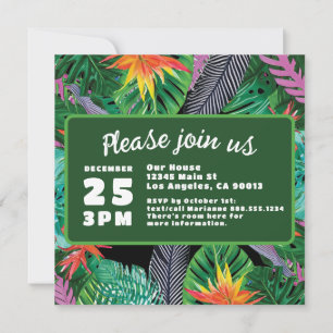 Helle grüne tropische Dschungel-Hochzeit in Urlaub Save The Date
