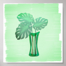 Helle Grüntöne Tropische Blätter in Vase