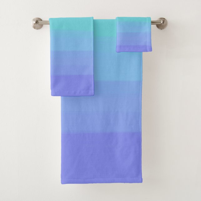 Helle Grüntöne und Blues Gradient Badhandtuch Set (Insitu)