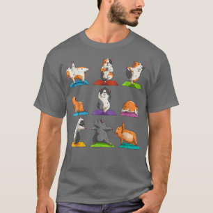 Helle Guinea Schweine in Yoga-Posen T-Shirt