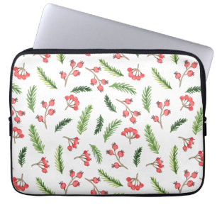 Helle Hand gezeichnet Weihnachtsmistletoe Muster Laptopschutzhülle