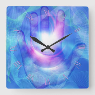 Helle Hand Quadratische Wanduhr