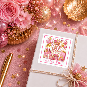 Helle Heißrosa Glitter 30. Geburtstag Sticker