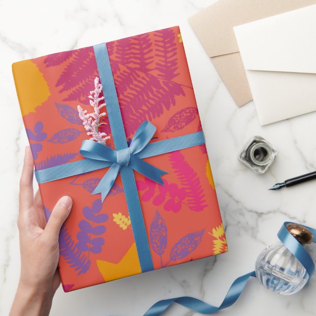 Helle, hellrosa Farn-Patterverpackung Geschenkpapier (Schenken)