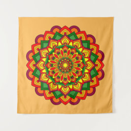 Helle Herbstfarben Floral Mandala Wandteppich