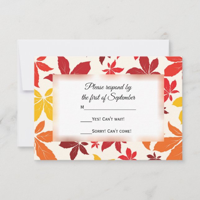 Helle Herbstlaub mit RSVP-Antwortkarte RSVP Karte (Vorderseite)