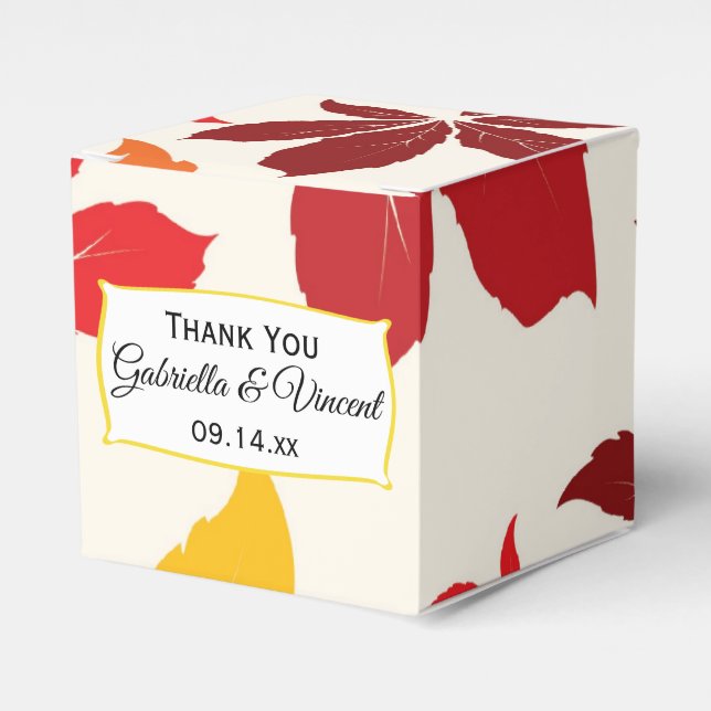 Helle Herbstlaube Hochzeit Geschenkschachtel (Vorderseite)