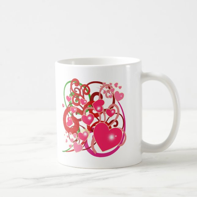 Helle Herzen und Rollen für Liebhaber Kaffeetasse (Rechts)