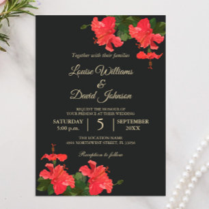 Helle Hibiskus-Blumen-Hochzeitseinladung Einladung