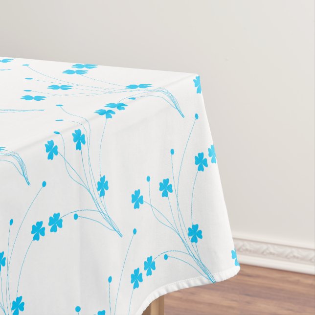 Helle Himmelblau Blumen, kleine Blumenblätter Tischdecke (Beispiel)