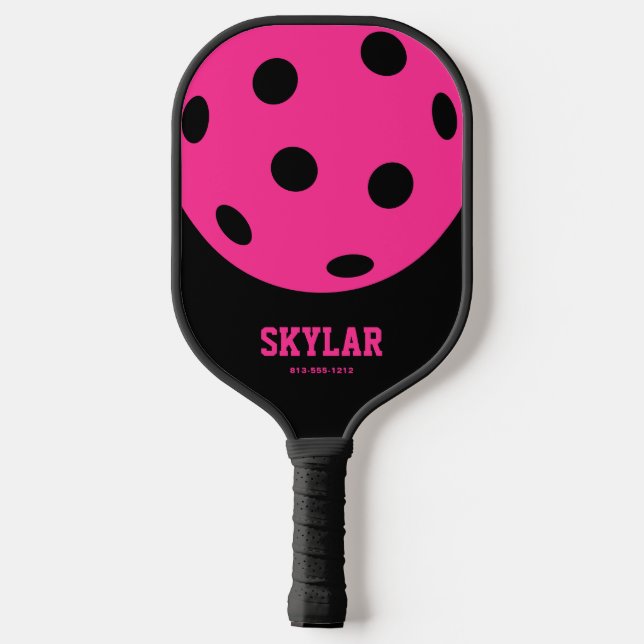Helle Hot Pink Sporty Custom Pickleball Schläger (Rückseite)