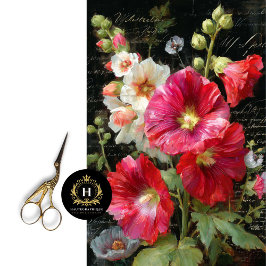 Helle Hütte Hollyhock Decoupage Seidenpapier