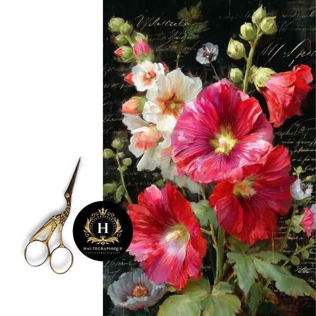 Helle Hütte Hollyhock Decoupage Seidenpapier (Turn a Vanity into a Garden-Inspired Showpiece.)