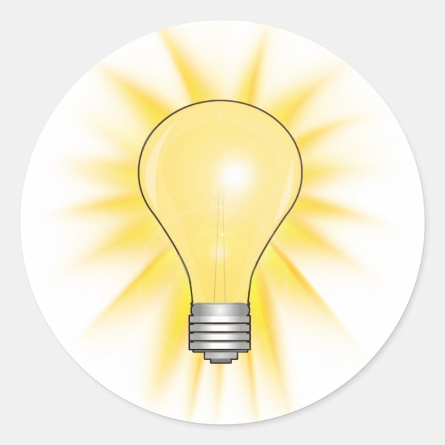 Helle Idee Runder Aufkleber (Vorderseite)