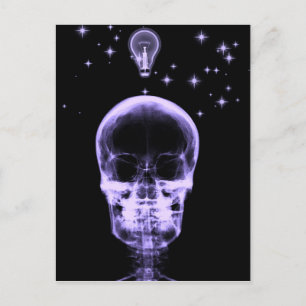 Helle Idee X-Ray Skeleton - Lila Postkarte