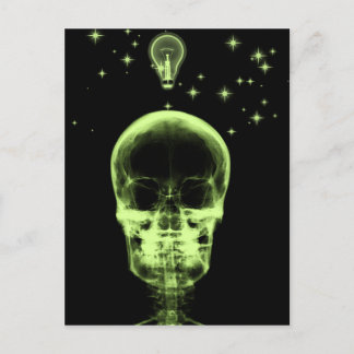 Helle Idee X-Ray Skeleton - Limettengrün Postkarte