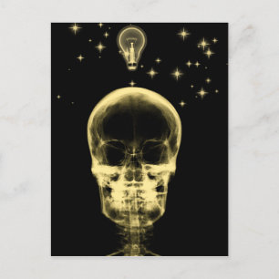 Helle Idee X-Ray Skelett - Gelb Postkarte