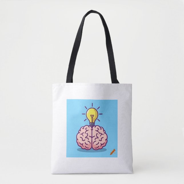 "Helle Ideen Tote Beutel: Cartoon Gehirn und Light Tasche (Vorderseite)