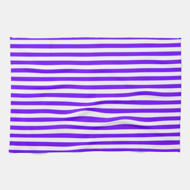 Helle Indigostriche, Violette, Lila und weiße Stre Geschirrtuch (Horizontal)