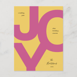 Helle Joy Pink & Yellow Non-Foto Urlaub Postkarte