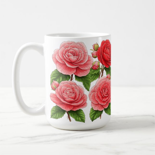 Helle Kamelien-Rosenbouquet Kaffeetasse (Links)