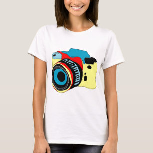 Helle Kameraillustration T-Shirt