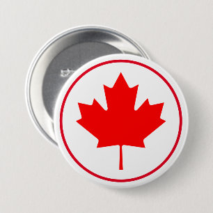 Helle kanadische Ahornblatt-Kanada-Tag-Rot-Weiß Button