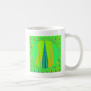 Helle, kantige geometrische Neon-Muster-Kunstgesta Kaffeetasse