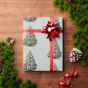 Helle Kiefern Grüne Weihnachtsbäume Geschenkpapier