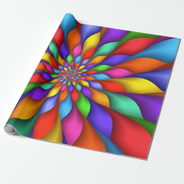 Helle klare psychedelische gewundene Verpackung Geschenkpapier (Ungerollt)