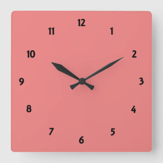 Helle Koralle Quadratische Wanduhr