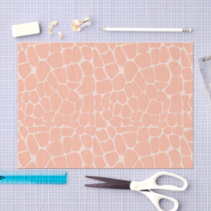 Helle Korallen-Pfirsich-Creme-Giraffen-Spot-Decoup Seidenpapier