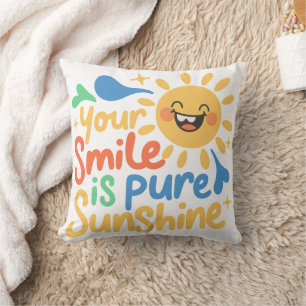 Helle Lächeln Inspiration für kleine glückliche Ki Kissen
