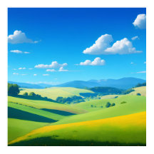 helle Landschaft mit sanften Hügeln