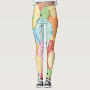 Helle Leaf Textur: Die Natur Inspiriert. Leggings