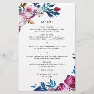 Helle lebendige florale moderne Budget-Hochzeitsme Flyer