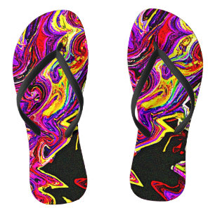 Helle lebendige Strahlungsmuster Flip Flops