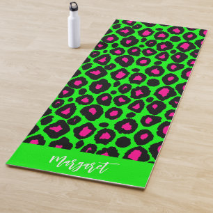 Helle Leopardenhaut-Monogramm-Name-Yoga-Matte Yogamatte