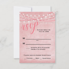 Helle Leuchten - RSVP-Karte - Pink-Farbtöne RSVP Karte
