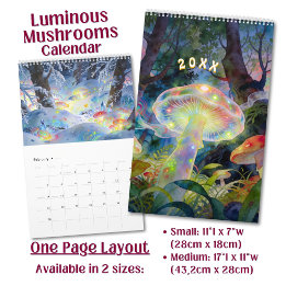 Helle Leuchtende Psychedelische Pilze  Kalender