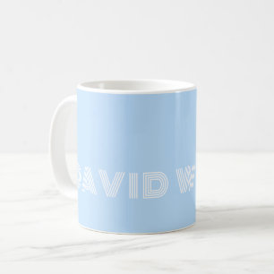 Helle Lichtblaue und Weiße Spaß-Schrift Moderne Na Kaffeetasse
